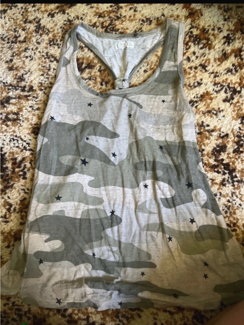Maurices Olive & Gray Camo Racerback Tank